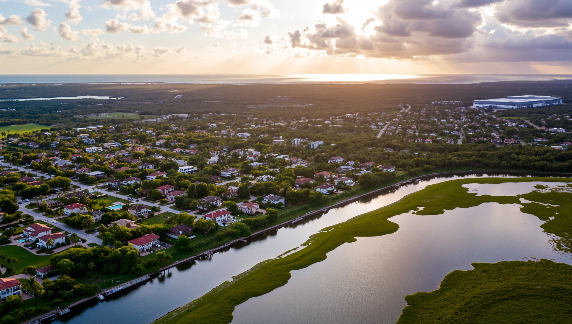 Aerial view of Palm Beach Gardens and Avenir community